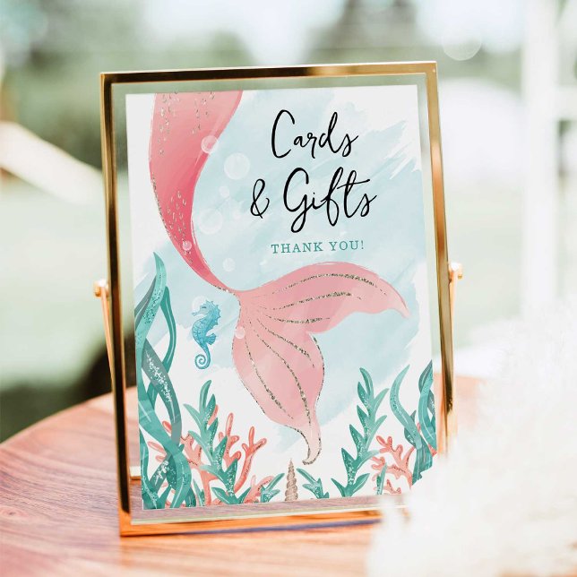 Beautiful Mermaid Girl Birthday Cards & Gifts Sign (Creator Uploaded)