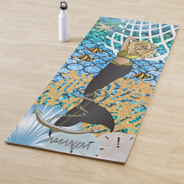 Beautiful Mermaid Girl Yoga Mat (In Situ)
