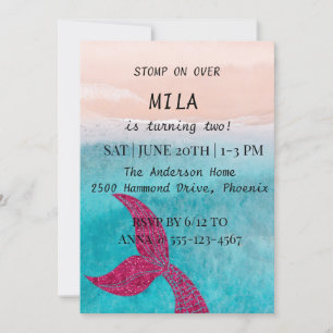 Beautiful mermaid invitation for the birthday
