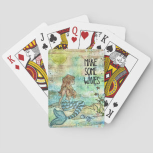 Beautiful Mermaid Make Some Waves Playing Cards