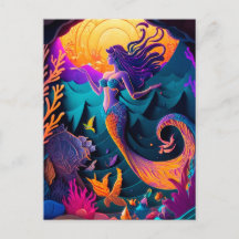 Beautiful Mermaid Sea Nymph Postcard