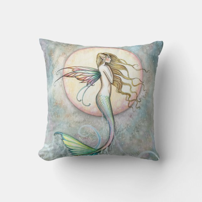 Beautiful Mermaid Throw Pillow (Front)