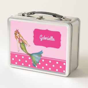 Beautiful Mermaid with Long Blonde Hair Metal Lunch Box