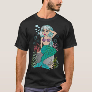 Beautiful Mermaid  Women Girls Underwater Sea Swim T-Shirt