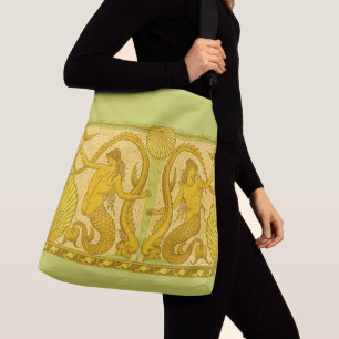 beautiful mermaids print crossbody bag