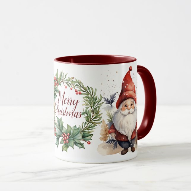 Beautiful Merry Christmas Gnome Mug (Front Right)