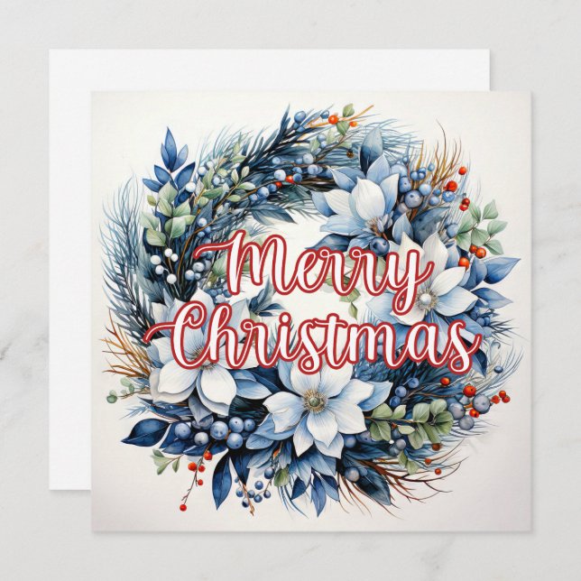 Beautiful Merry Christmas Holiday Wreath (Front/Back)
