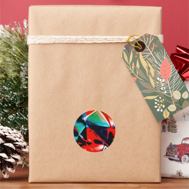 Beautiful Mess Of Colours Classic Round Sticker (Holiday)