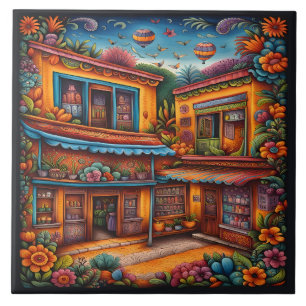 Beautiful Mexican Art Ceramic Tile