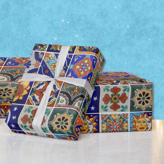 Beautiful Mexican Tile Image Colourful Southwest Wrapping Paper (Creator Uploaded)