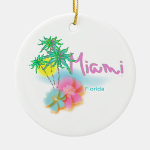 Beautiful Miami Florida Ceramic Ornament