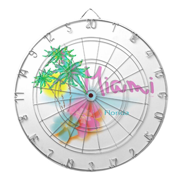 Beautiful Miami Florida Dartboard (Front)
