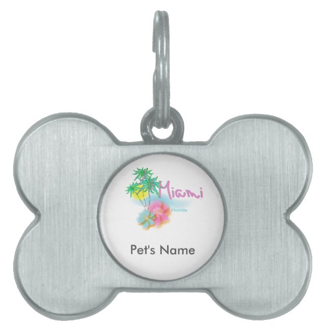 Beautiful Miami Florida Pet Name Tag (Front)