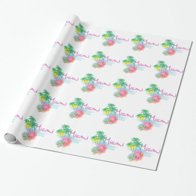 Beautiful Miami Florida Wrapping Paper (Unrolled)