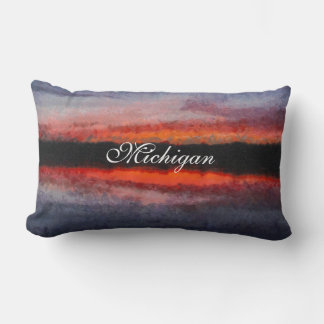 Beautiful Michigan Sunset Lumbar Cushion