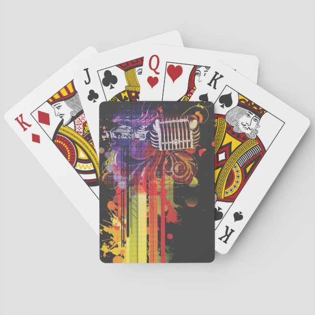 Beautiful Microphone Deck of Playing Cards (Back)