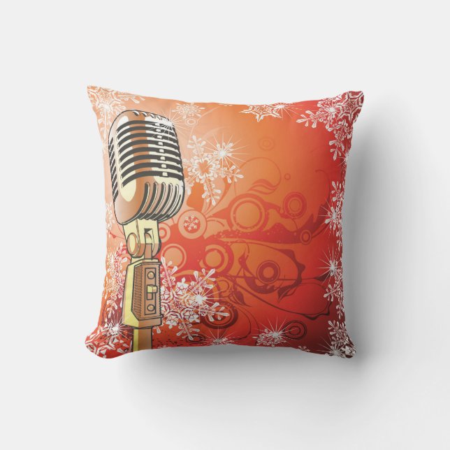 Beautiful Microphone Throw Pillow (Front)