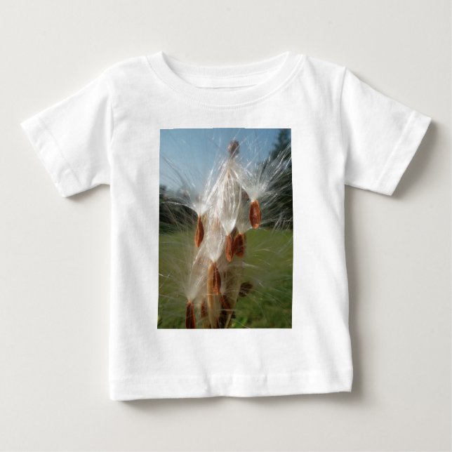 Beautiful Milkweed Magic: A Skyward Flight Design Baby T-Shirt (Front)