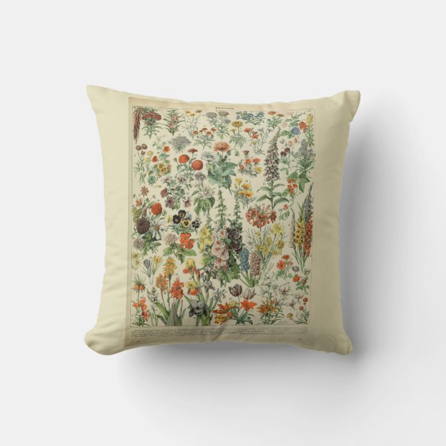 Beautiful Millot Fleur Illistration Print Cushion (Front)