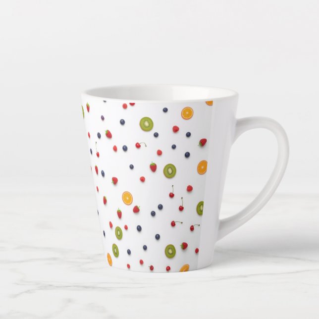 Beautiful Mini Fruits Pattern  Latte Mug (Right)