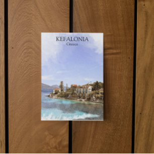 Beautiful Minimal Kefalonia Greece Painting Postcard
