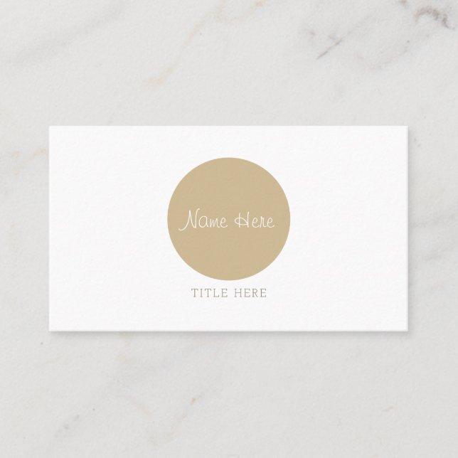 Beautiful Minimalist Brown Circle Business Cards (Front)
