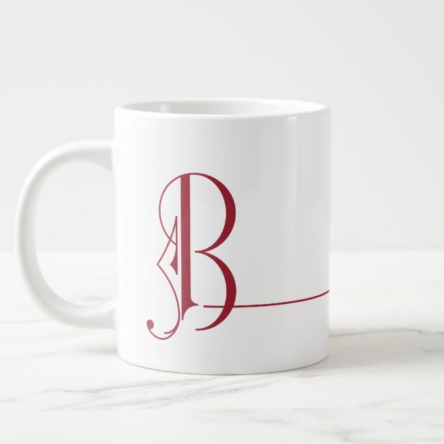 Beautiful Minimalist Elegant Monogram B Large Coffee Mug (Left)