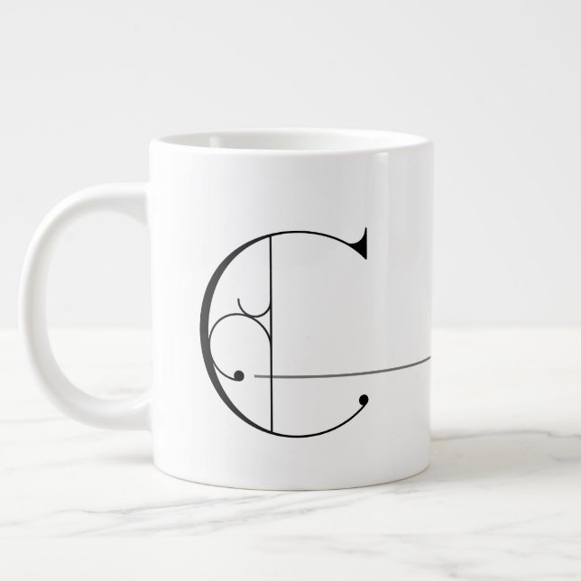 Beautiful Minimalist Elegant Monogram C Large Coffee Mug (Left)