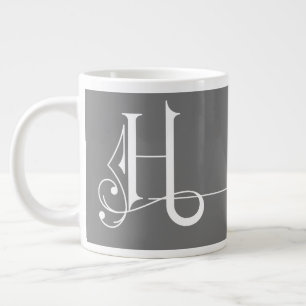 Beautiful Minimalist Elegant Monogram H Large Coffee Mug