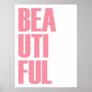 Beautiful Minimalist Pink Typography Poster