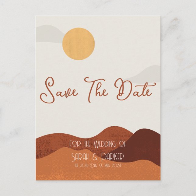 Beautiful Minimalist Sunny Desert  Postcard (Front)