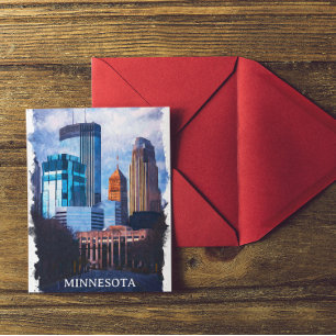 Beautiful Minneapolis Minnesota Skyline Postcard
