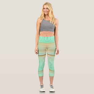 Beautiful Mint Gradient Capri Leggings