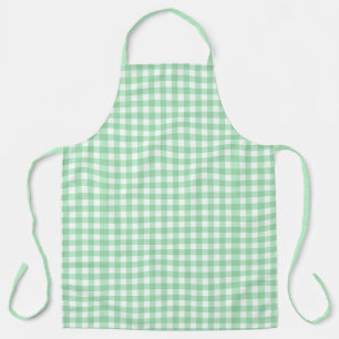 Beautiful Mint Green White Gingham Check Apron