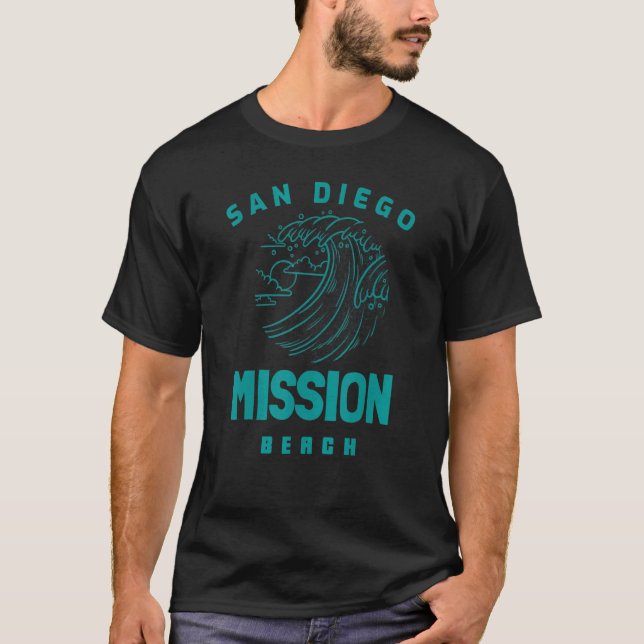 Beautiful Mission Beach San Diego California T-Shirt (Front)