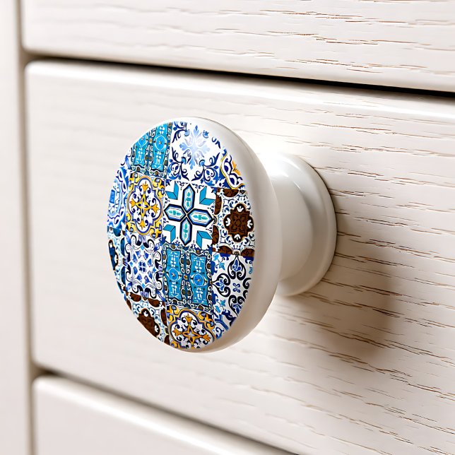 🤩 Beautiful mix of Azulejos  Ceramic Knob (Beautiful mix of Azulejos Ceramic Knob)