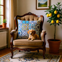 🤩 Beautiful mix of Azulejos Throw Pillow