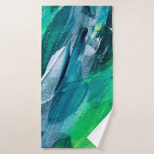 Beautiful mixed media painting. Trendy hand painte Bath Towel