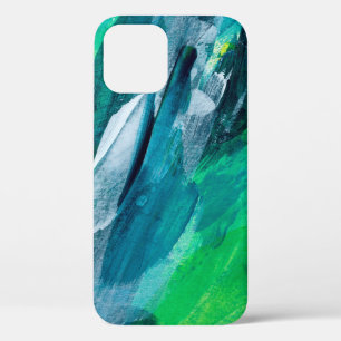 Beautiful mixed media painting. Trendy hand painte iPhone 12 Case