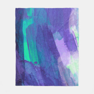 Beautiful mixed media painting. Trendy hand painte Fleece Blanket