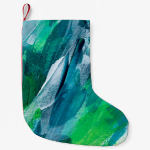 Beautiful mixed media painting. Trendy hand painte Small Christmas Stocking
