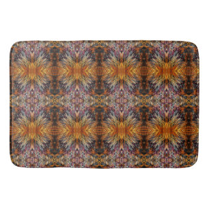 Beautiful Mixed Pattern Yellow Orange Brown Blue Bath Mat