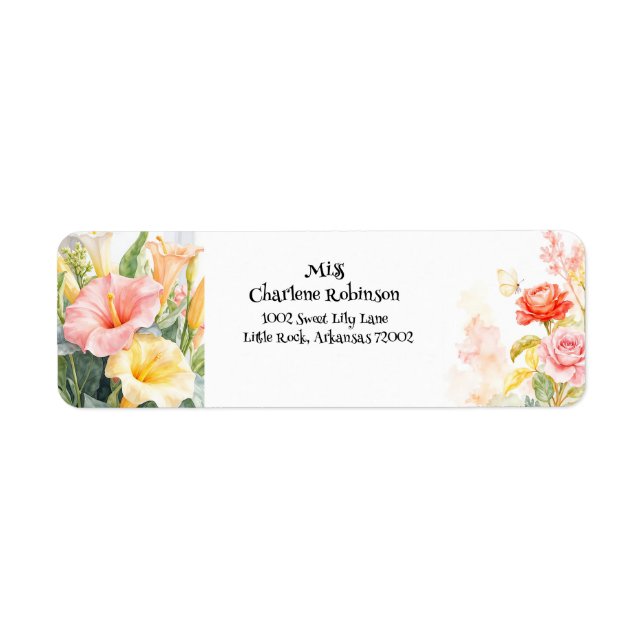 Beautiful Mixed Spring Flowers Return Address Label (Front)