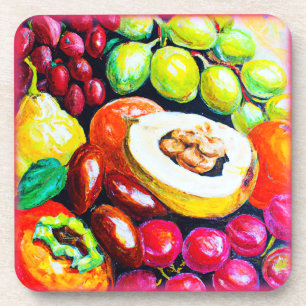 Beautiful Mixture of Grape Fruit Painting. Buy Now Coaster