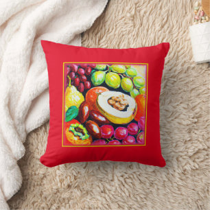 Beautiful Mixture of Grape Fruit Painting. Buy Now Cushion