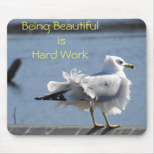 Beautiful Model Sea Gull - Ruffled Feathers Mouse Pad