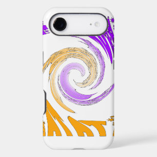 Beautiful Modern Art Design: Purple and Gold Whirl
