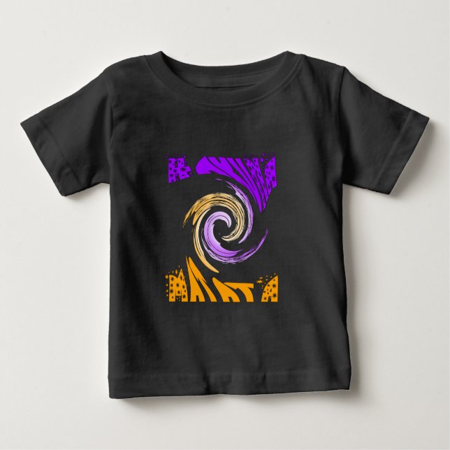 Beautiful Modern Art Design: Purple and Gold Whirl Baby T-Shirt (Front)