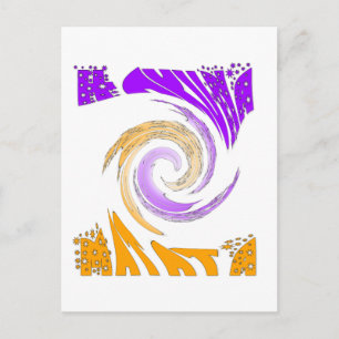 Beautiful Modern Art Design: Purple and Gold Whirl Postcard