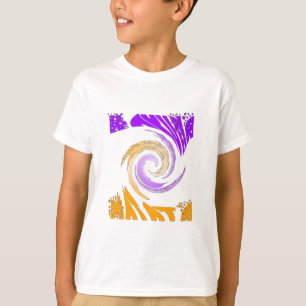 Beautiful Modern Art Design: Purple and Gold Whirl T-Shirt